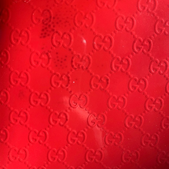 GUCCI Patent Leather Microguccissima Broadway Clutch Red - Picture 8 of 14